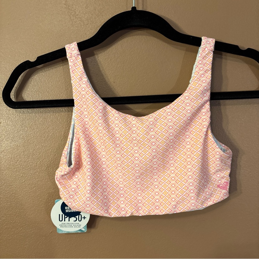 Roxy Girls NWT Swim Top ONLYA Multicolor Size 12 Reversible